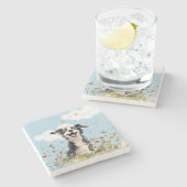 Happy Pup Steinuntersetzer (Seitenansicht)