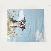 Happy Pup Wandteppich (Vorderseite (Horizontal))