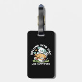 Happy Puppies Rolling in May - Kawaii Hund Kunst Gepäckanhänger (Rückseite vertikal)