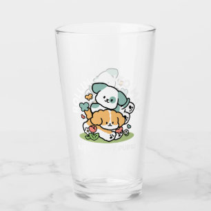 Happy Puppies Rolling in May - Kawaii Hund Kunst Glas