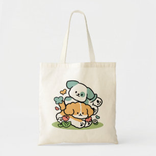 Happy Puppies Rolling in May - Kawaii Hund Kunst Tragetasche