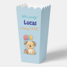 Happy Puppy, 1st Birthday, Boy, Pawty, Favor Box Geschenkschachtel