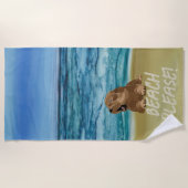 Happy Puppy Beach Handtuch (Vorderseite)