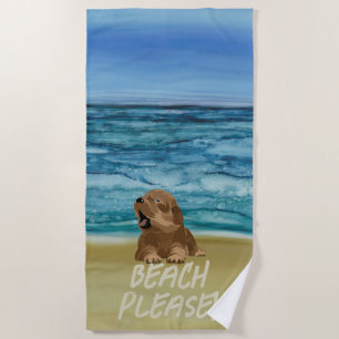 Happy Puppy Beach Handtuch