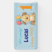 Happy Puppy, Boy, Let's Pawty, 1st Birthday Banner (Vertikal)
