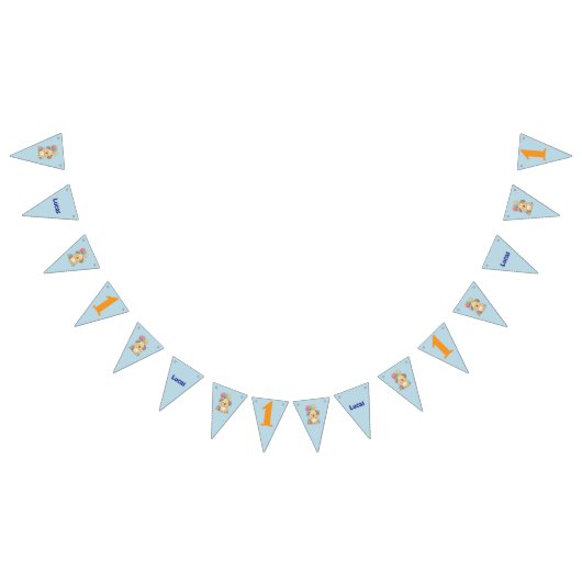 Happy Puppy, Boy, Let's Pawty, 1st Birthday Wimpelkette (Alle)