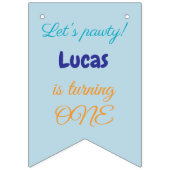 Happy Puppy, Boy, Let's Pawty, 1st Birthday Wimpelkette (Zweite Fahne)