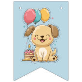 Happy Puppy, Boy, Let's Pawty, 1st Birthday  Wimpelkette (Dritte Fahne)