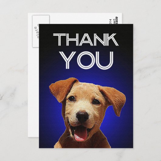 Happy Puppy danke Ihnen Postcard Postkarte (Vorne/Hinten)