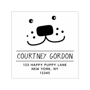 Happy Puppy Dog Rücksendeadresse - Funny Pet Permastempel