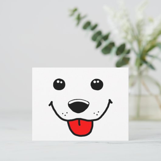 Happy Puppy Face Postkarte (Stehend Vorderseite)
