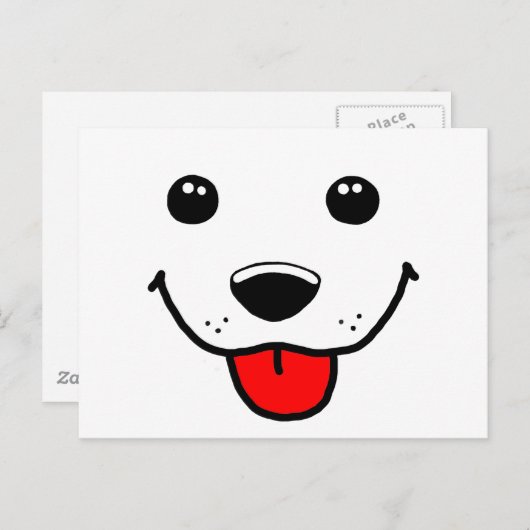 Happy Puppy Face Postkarte (Vorne/Hinten)