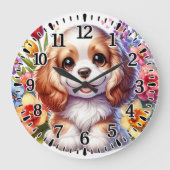 Happy puppy große wanduhr (Vorderseite)