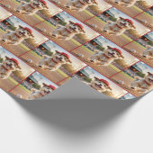 Happy Puppy läuft auf einem Baseballfeld Geschenkpapier (Ecke)