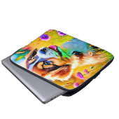 Happy Puppy Meadow Design Laptopschutzhülle (Vorne Knopf)