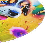 Happy Puppy Meadow Design Schneidebrett (Ecke)