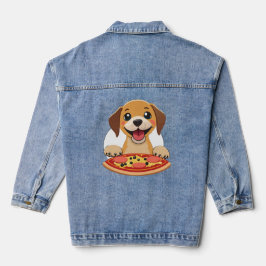 Happy Puppy mit einer köstlichen Pizza Jeansjacke
