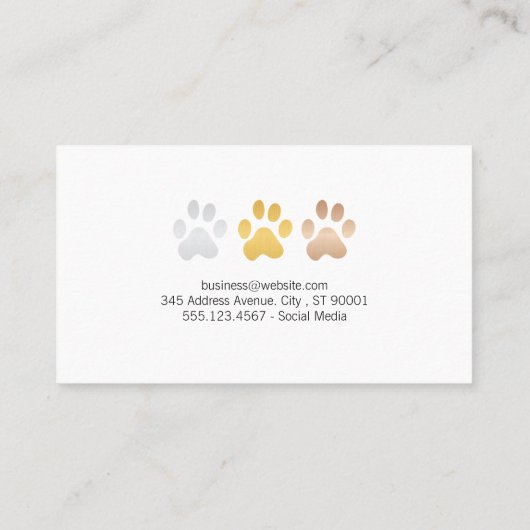 Happy Puppy | Park Grass | Hundepaws Visitenkarte (Rückseite)