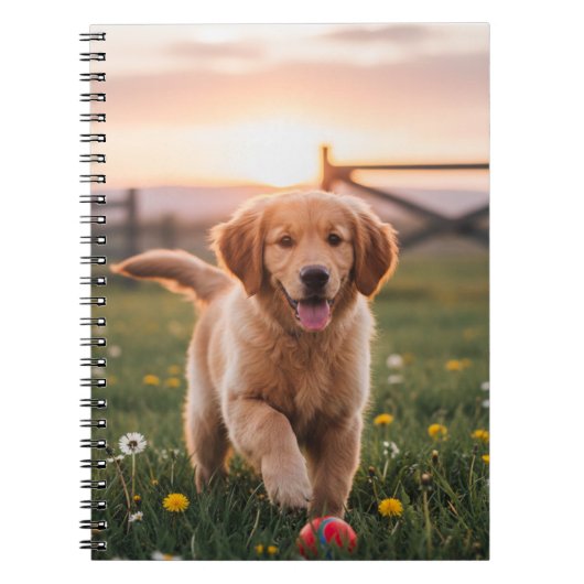 Happy Puppy Spiral Notebook Notizblock (Vorderseite)