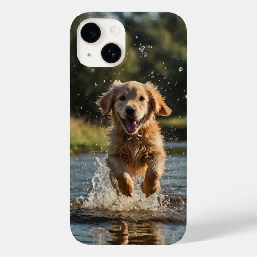 Happy Puppy Splash Case-Mate iPhone Hülle (Rückseite)
