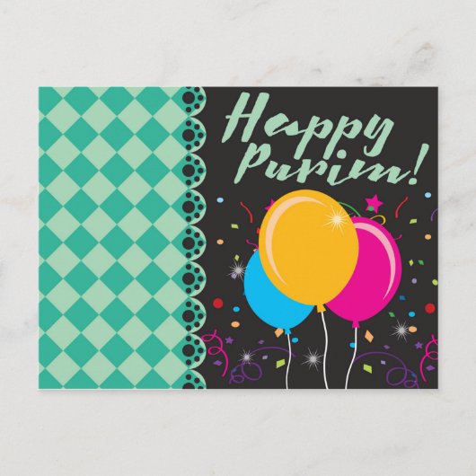 Happy Purim (פּ וּ י ם) Postkarte (Vorderseite)