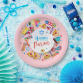 Happy Purim Basket Gifts, Decoration, Ornaments Pappteller (Party)