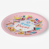 Happy Purim Basket Gifts, Decoration, Ornaments Pappteller (Schrägansicht)