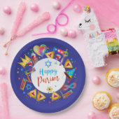 Happy Purim Basket Gifts, Decoration, Ornaments Pappteller (Party)