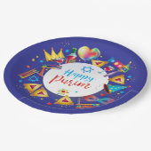 Happy Purim Basket Gifts, Decoration, Ornaments Pappteller (Schrägansicht)