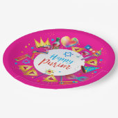 Happy Purim Basket Gifts, Decoration, Ornaments Pappteller (Schrägansicht)