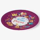 Happy Purim Basket Gifts, Decoration, Ornaments Pappteller (Schrägansicht)