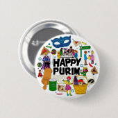 Happy Purim Button (Vorne & Hinten)