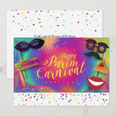 Happy Purim Carnival Feiertagskarte (Vorne/Hinten)