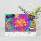 Happy Purim Carnival Feiertagskarte (Stehend Vorderseite)