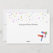 Happy Purim Carnival Feiertagskarte (Rückseite)