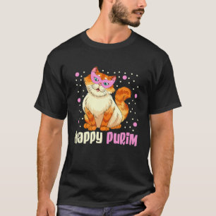 Happy Purim Cat Funny Costume Jewish Purim Present T-Shirt