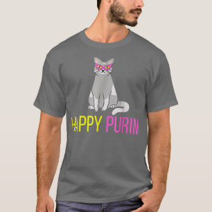 Happy Purim Cat Funny Costume Jüdischer Urlaub T-Shirt