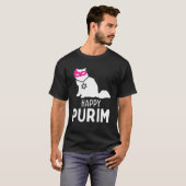 Happy Purim Costume Idee Funny Cat Hebrew Jüdische T-Shirt (Vorne ganz)