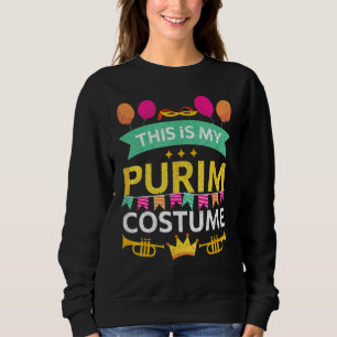 Happy Purim Costume Idee Niedliche Maske Hebräisch Sweatshirt