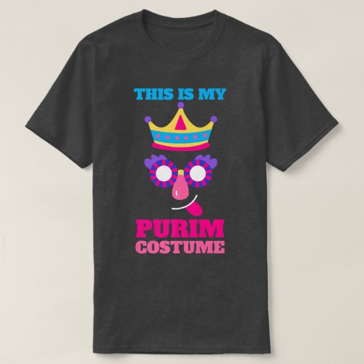 Happy Purim Costume Idee Niedliche Maske Hebräisch T-Shirt (Design vorne)