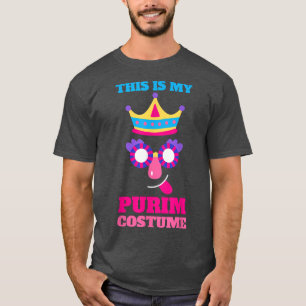 Happy Purim Costume Idee Niedliche Maske Hebräisch T-Shirt