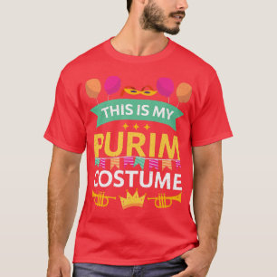 Happy Purim Costume Idee Niedliche Maske Hebräisch T-Shirt