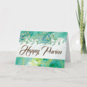 Happy Purim Faltkarte Aquarell Grün Karte (Vorderseite)