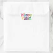 Happy Purim farbenfrohe Gestaltung Runder Aufkleber (Tasche)