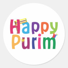 Happy Purim farbenfrohe Gestaltung