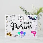 Happy Purim Feiertagskarte (Stehend Vorderseite)