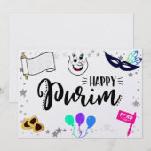 Happy Purim Feiertagskarte (Vorne/Hinten)
