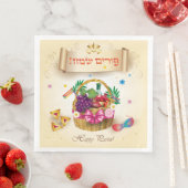 Happy Purim Festival Basket Vintager Urlaub Serviette (Beispiel)