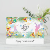 Happy Purim Festival Feiertagskarte (Stehend Vorderseite)