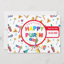 Happy Purim Festival Funny Toys Pattern Kinder Par
